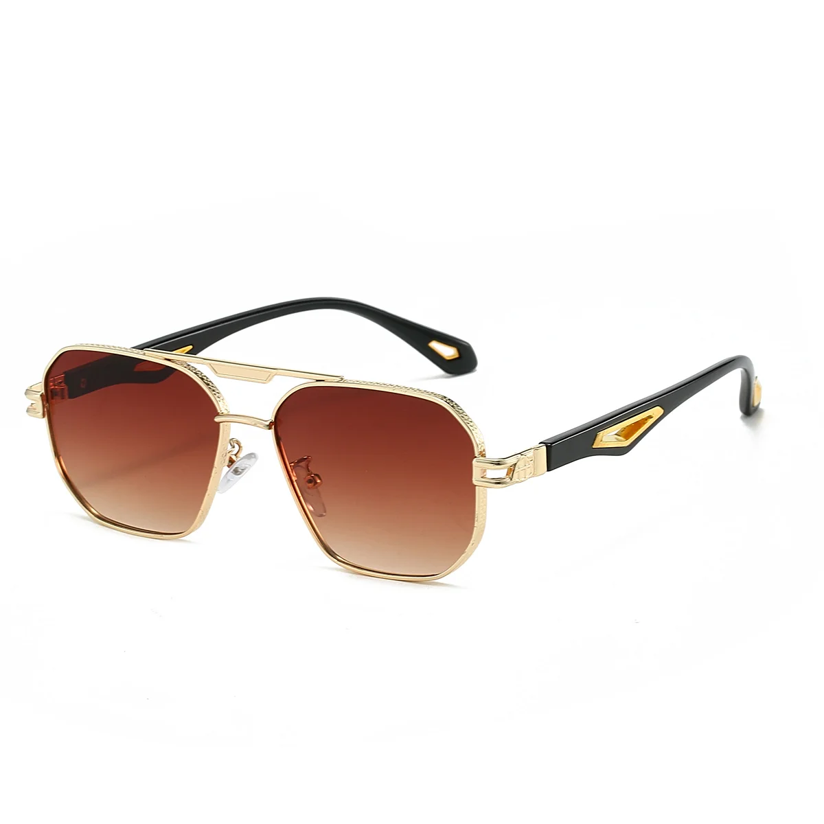 KAMMPT Vintage Square Sunglasses Men New Classic Double Bridge Gradient Shades Trendy Retro Brand Designer Outdoor Sun Glasses