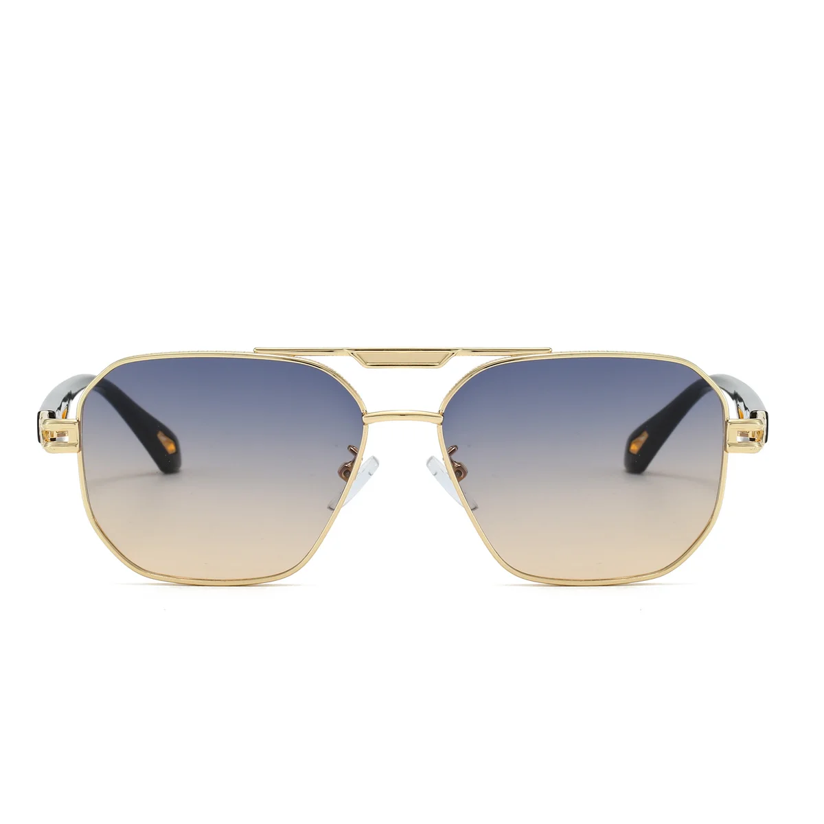 KAMMPT Vintage Square Sunglasses Men New Classic Double Bridge Gradient Shades Trendy Retro Brand Designer Outdoor Sun Glasses
