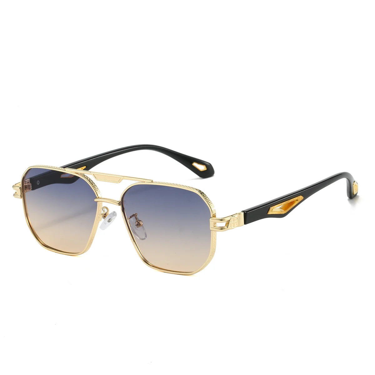 KAMMPT Vintage Square Sunglasses Men New Classic Double Bridge Gradient Shades Trendy Retro Brand Designer Outdoor Sun Glasses