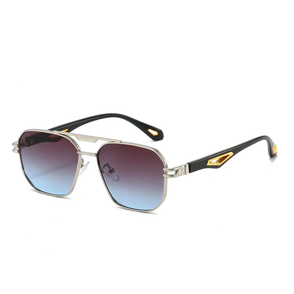 KAMMPT Vintage Square Sunglasses Men New Classic Double Bridge Gradient Shades Trendy Retro Brand Designer Outdoor Sun Glasses