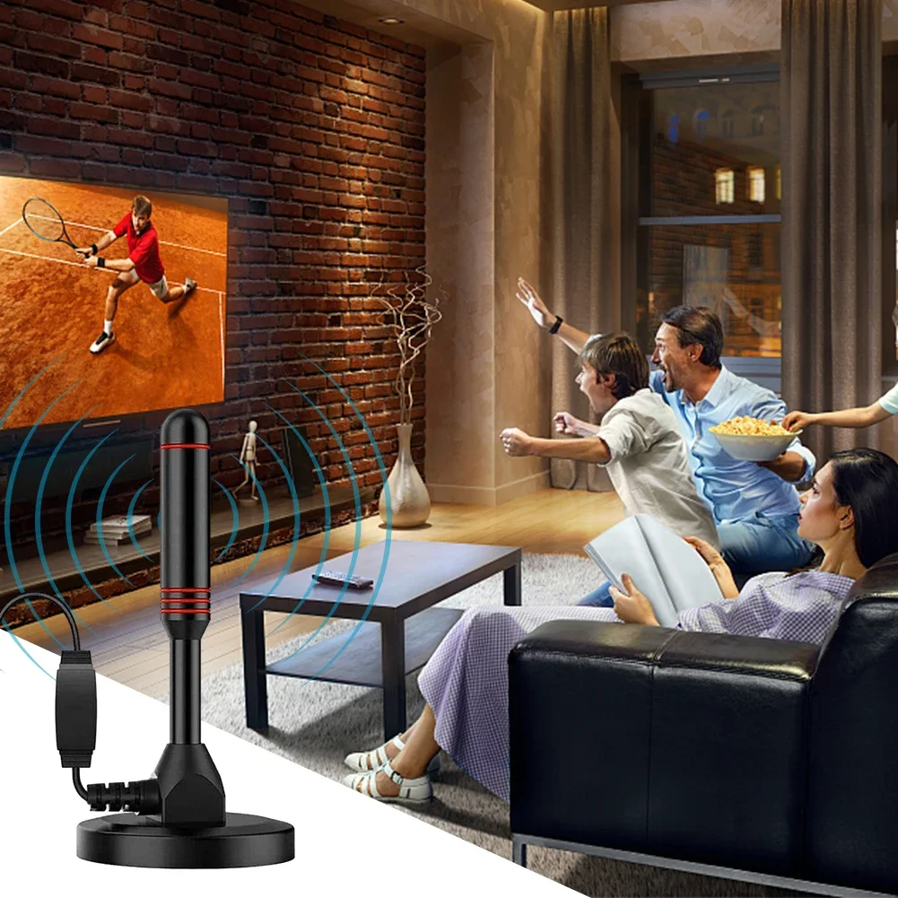 Portable HD TV Antenna Digital HD Aerial 30DBI HD Digital TV Antenna with Amplifier DVB-T2 Quick Response Indoor Outdoor Antenna