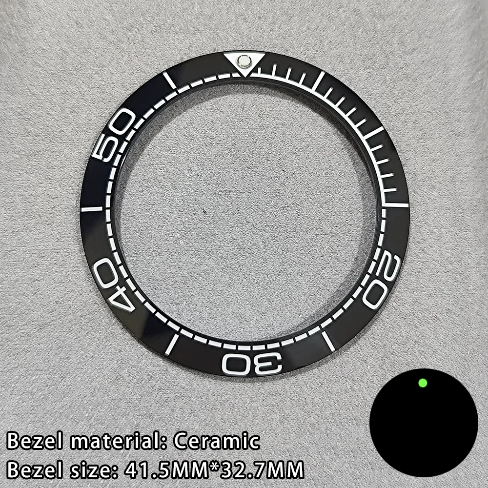 41.5mm Sloping Ceramic/Aluminum Luminous Bezel Insert For 43mm Case Watch Accessories Inner Diameter 32.7mm Bezel Accessories