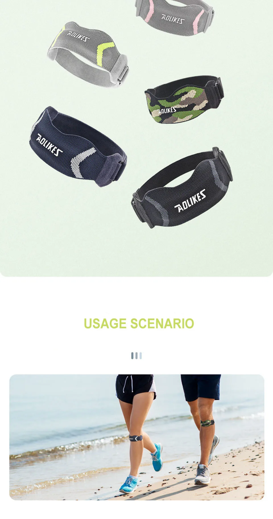 AOLIKES 1 Pair Sports Patella Strap Knee Brace Support for Arthritis,ACL,Running,Basketball,Sports,Knee Brace for Hiking, Soccer