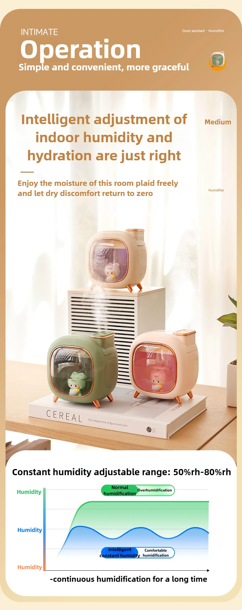 Cartoon Dolls Ultrasonic Air Humidifier 500ML Large Capacity Aroma Essential Oil Diffuser USB Colourful Breathing Night Lights