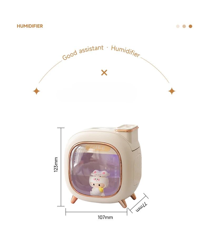 Cartoon Dolls Ultrasonic Air Humidifier 500ML Large Capacity Aroma Essential Oil Diffuser USB Colourful Breathing Night Lights
