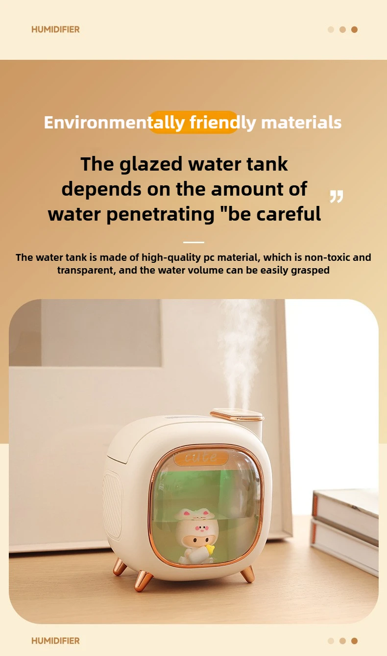 Cartoon Dolls Ultrasonic Air Humidifier 500ML Large Capacity Aroma Essential Oil Diffuser USB Colourful Breathing Night Lights