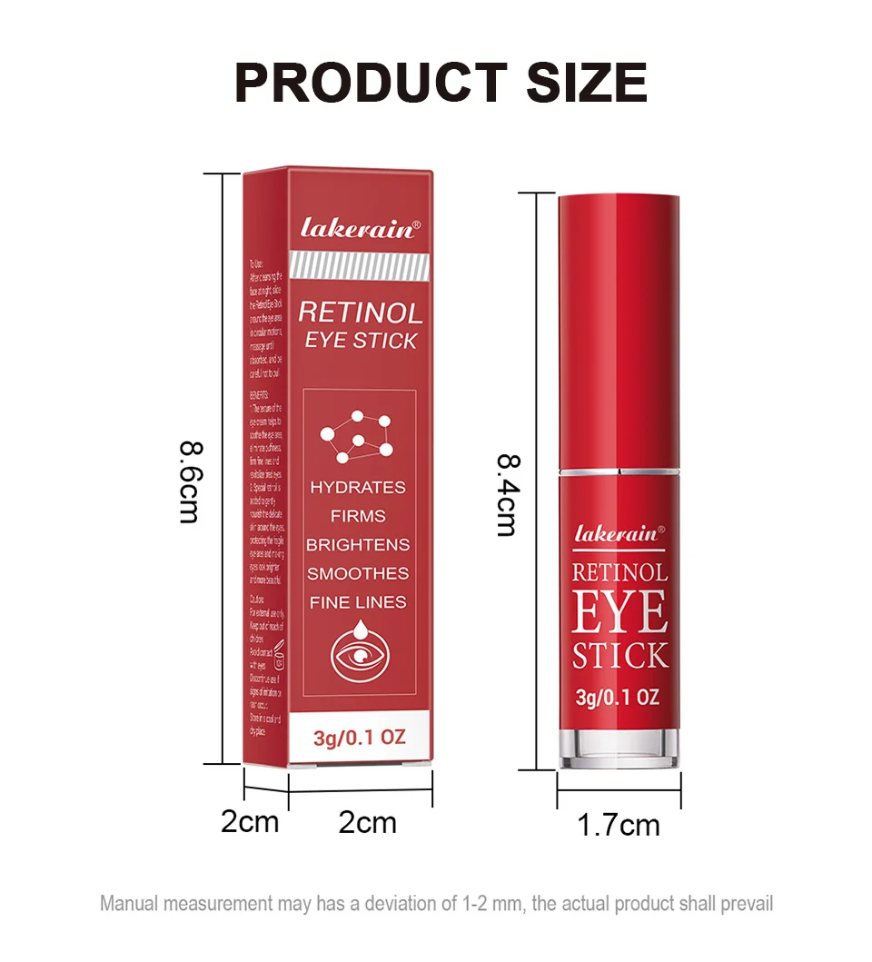 Lakerain Retinol Eye Cream Stick Moisturizing, firming Removing Eye Bags Lightening Lines And Smoothing Dark Circles Eye Cream