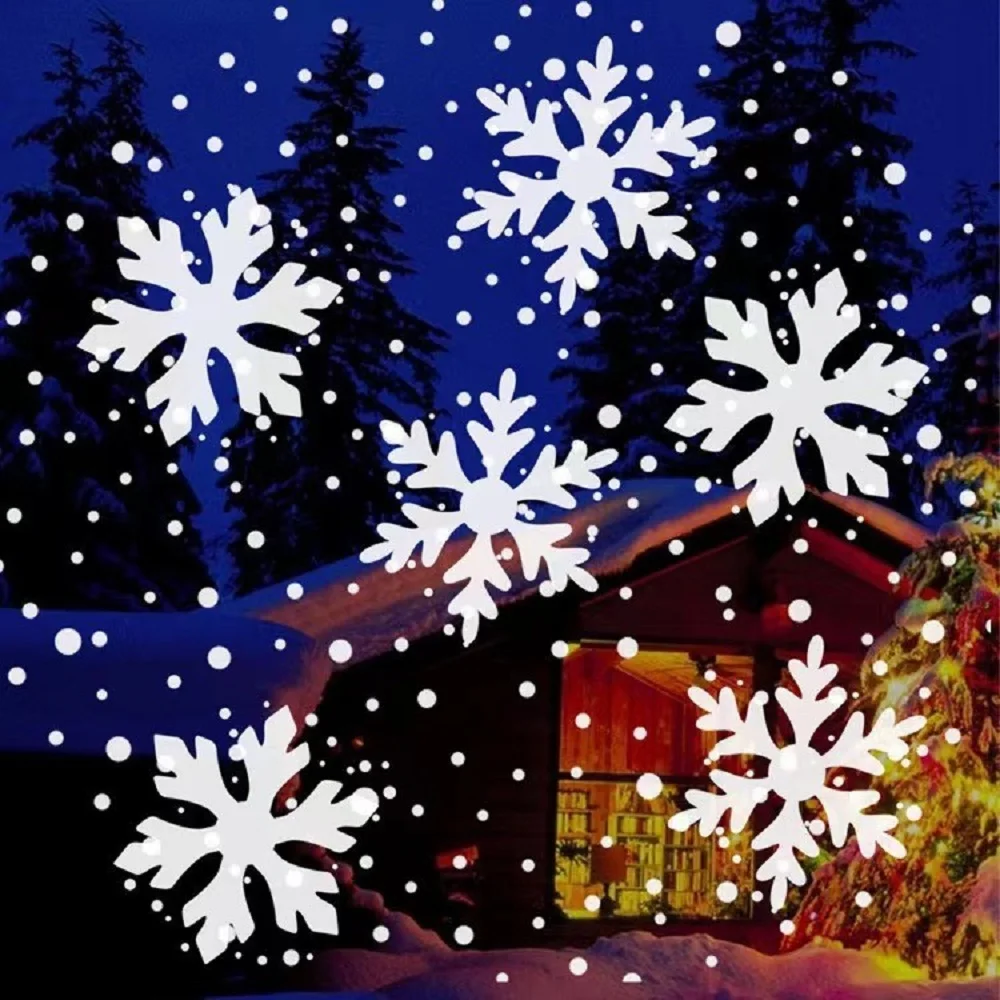 LED USB Snowflake Projector Holiday Lights Christmas Projection Stage Lamp Snow Spotlight for Navidad New Year 2027 Party Decor