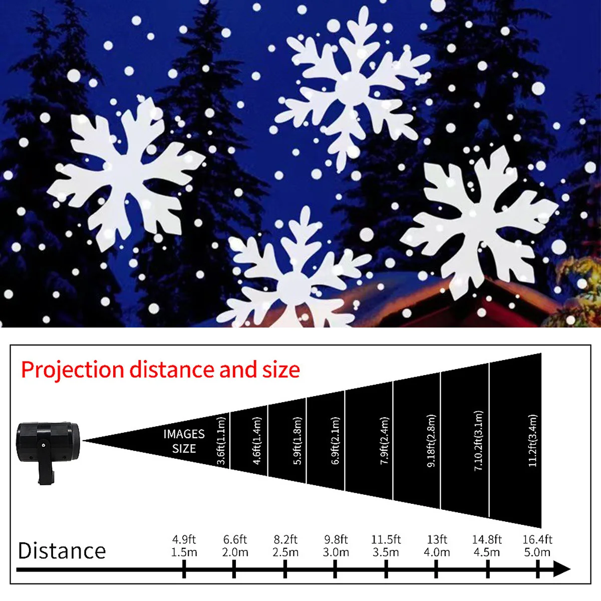 LED USB Snowflake Projector Holiday Lights Christmas Projection Stage Lamp Snow Spotlight for Navidad New Year 2027 Party Decor