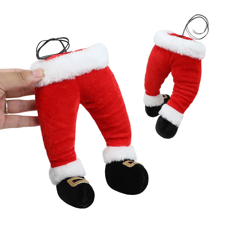 Santa Claus Elf Legs Doll Christmas Tree Decoration Home Fireplace Hanging Ornament Xmas Tree Picks New Year Party Supplies Gift