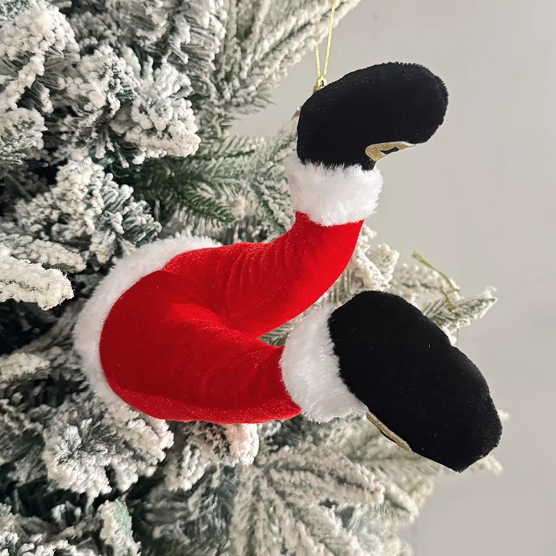 Santa Claus Elf Legs Doll Christmas Tree Decoration Home Fireplace Hanging Ornament Xmas Tree Picks New Year Party Supplies Gift