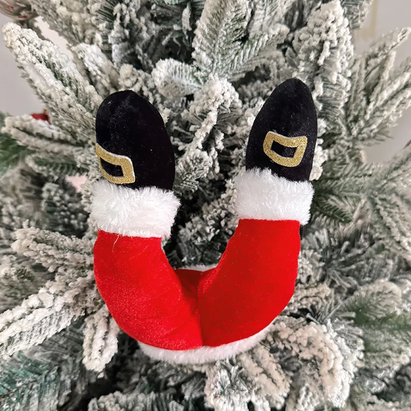 Santa Claus Elf Legs Doll Christmas Tree Decoration Home Fireplace Hanging Ornament Xmas Tree Picks New Year Party Supplies Gift