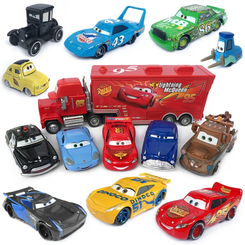 Cars Toys Lightning McQueen Jackson Storm The King Mater Racing Car 1 Diecast Metal Alloy Model Peripheral Cars Birthday Gifts