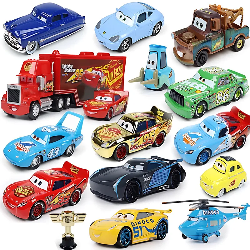 Cars Toys Lightning McQueen Jackson Storm The King Mater Racing Car 1 Diecast Metal Alloy Model Peripheral Cars Birthday Gifts