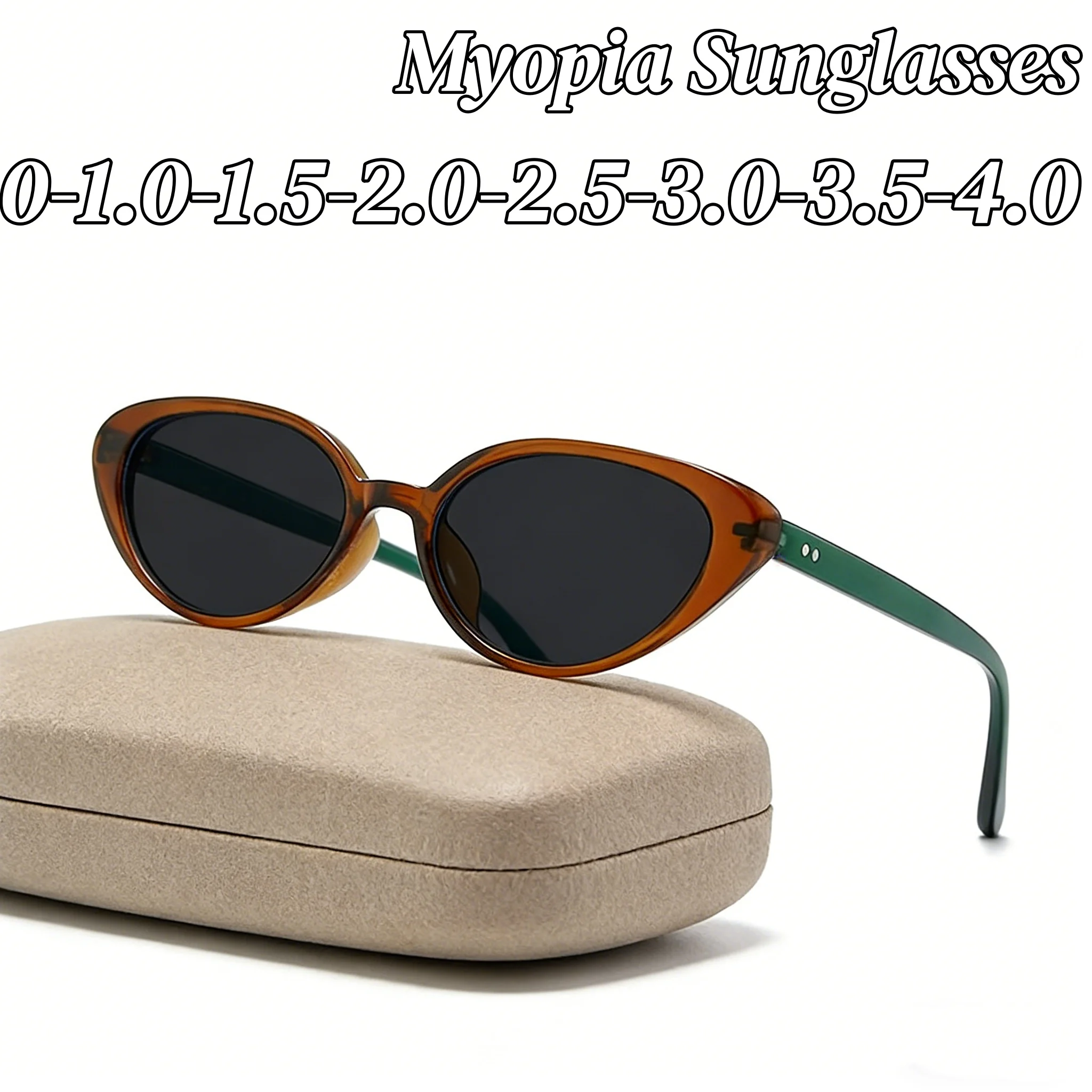 Spicy Girl Style Fashionable Cat Eye Myopia Sunglasses New Retro Street Photography Sun Protection Near Sight Sunglasses Women
