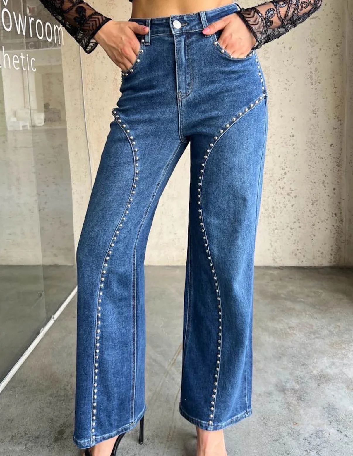 Denim Pant Women Jeans Vintage Long Pants Slim Fit High Waist Straight Trousers Y2k Streetwear Elegant Splice Work Casual 2026