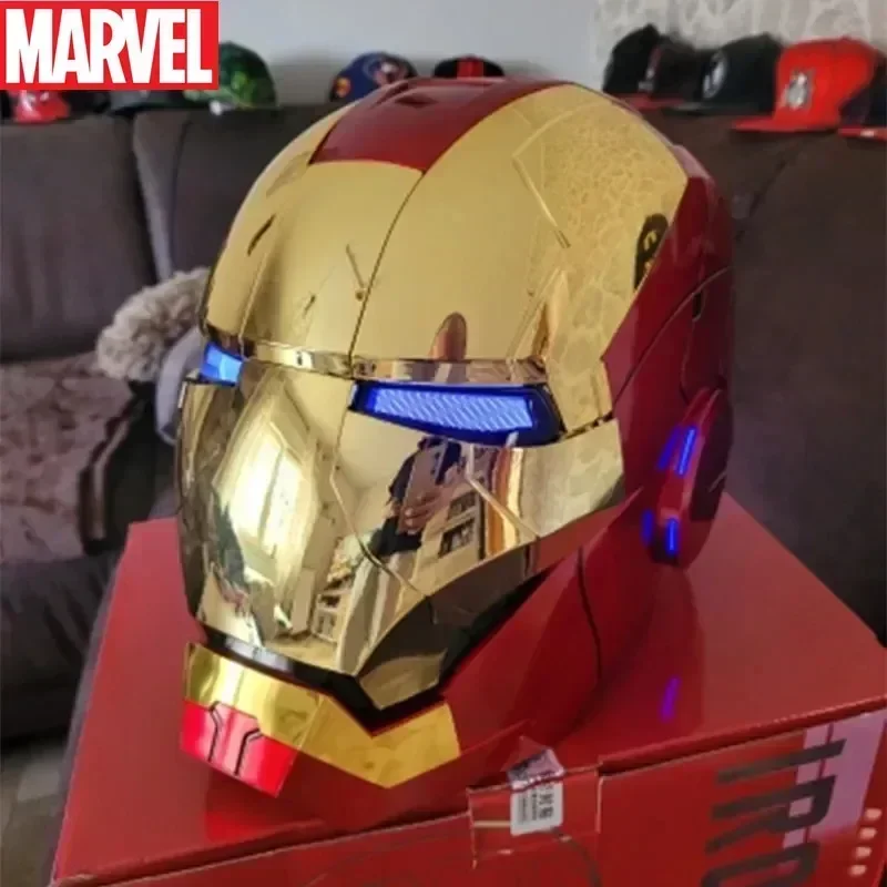 New In Stock Marvel Avengers 1/1 Iron Man Mk5 Helmet Wearable Automatic Voice-Activated Electric Open And Close Series Toy Gift