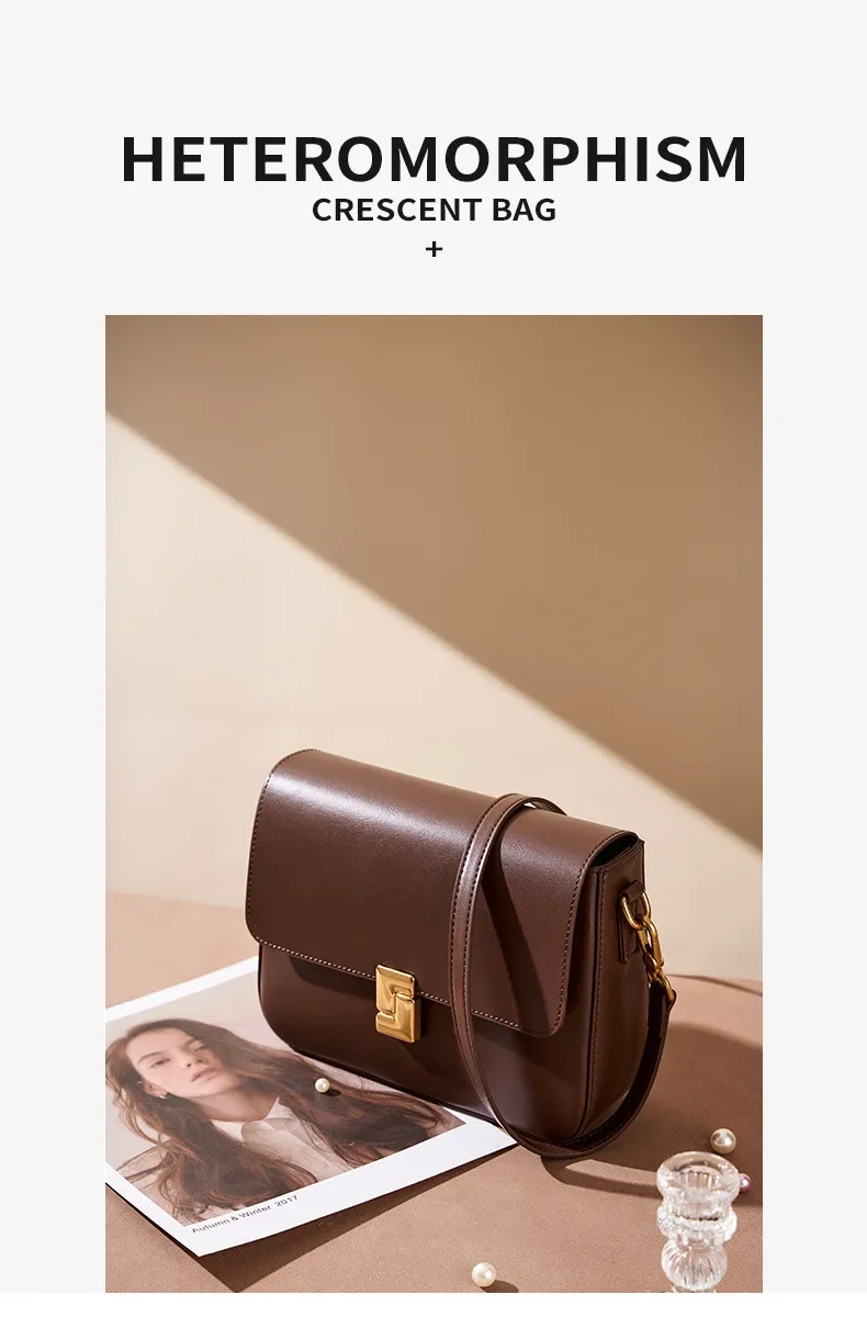 100% Genuine Leather Women Crossbody Bag Fashion Small Square Bag High Quality Cowhide Women's Commuter Shoulder Bag