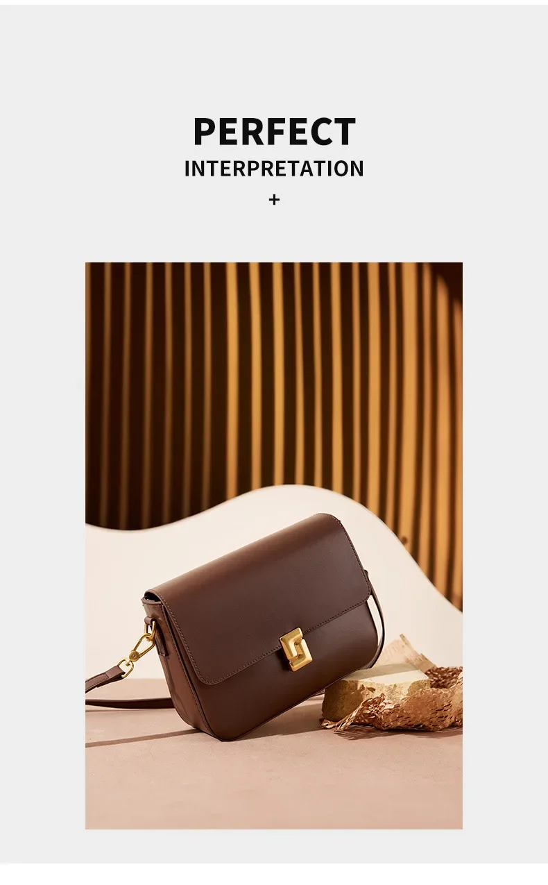 100% Genuine Leather Women Crossbody Bag Fashion Small Square Bag High Quality Cowhide Women's Commuter Shoulder Bag