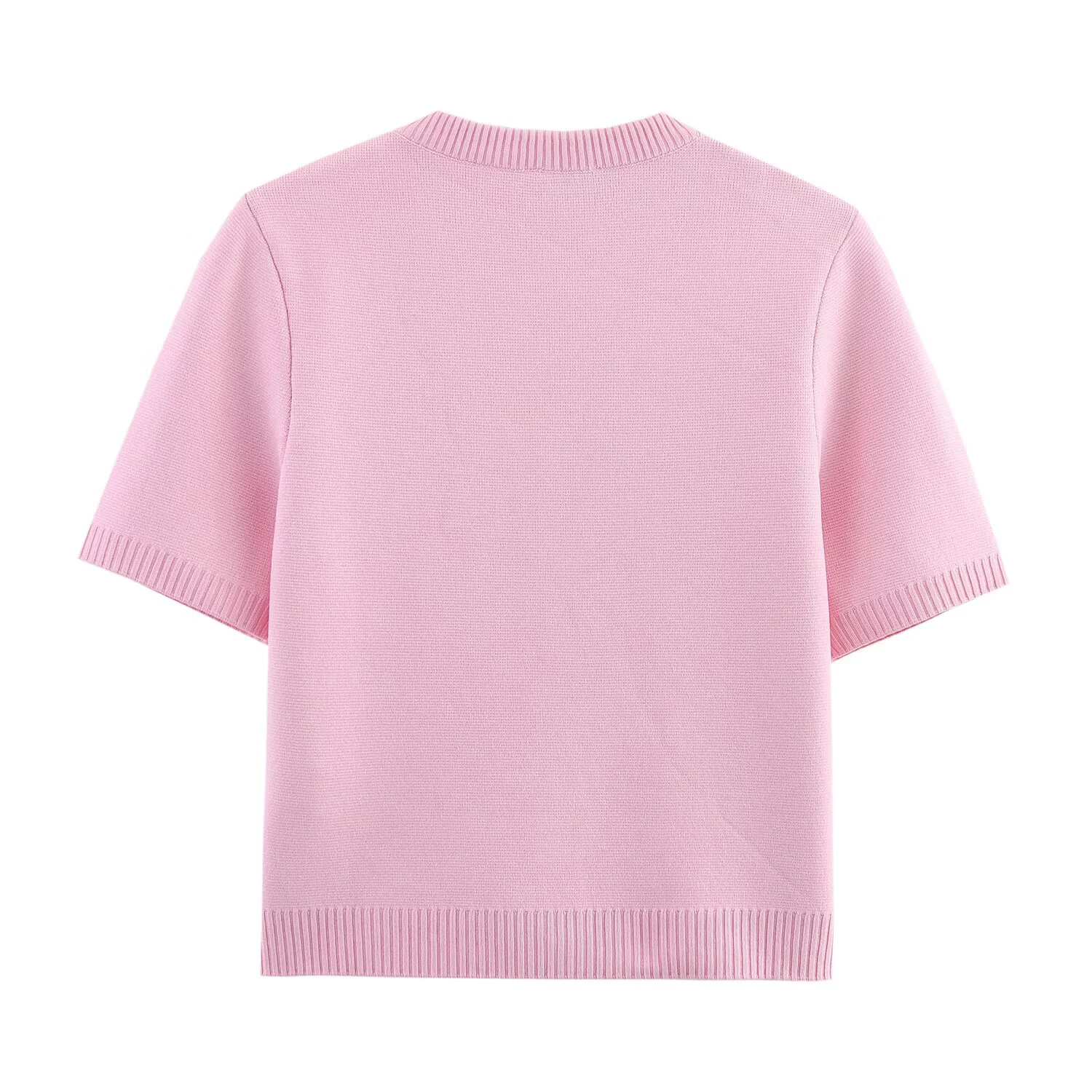 2025 Spring And Summer New Women's Short Sleeved Simple Fashion Style Knitted Cardigan Coat