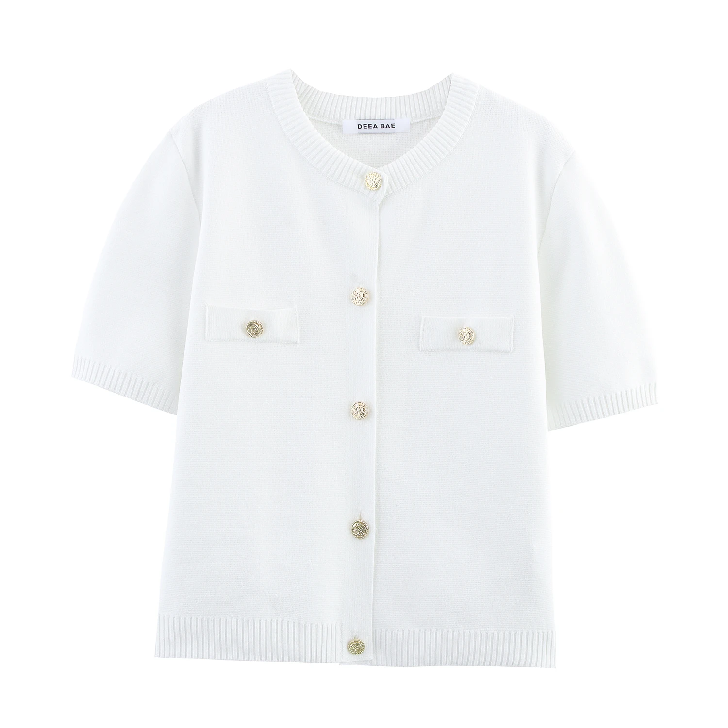 2025 Spring And Summer New Women's Short Sleeved Simple Fashion Style Knitted Cardigan Coat