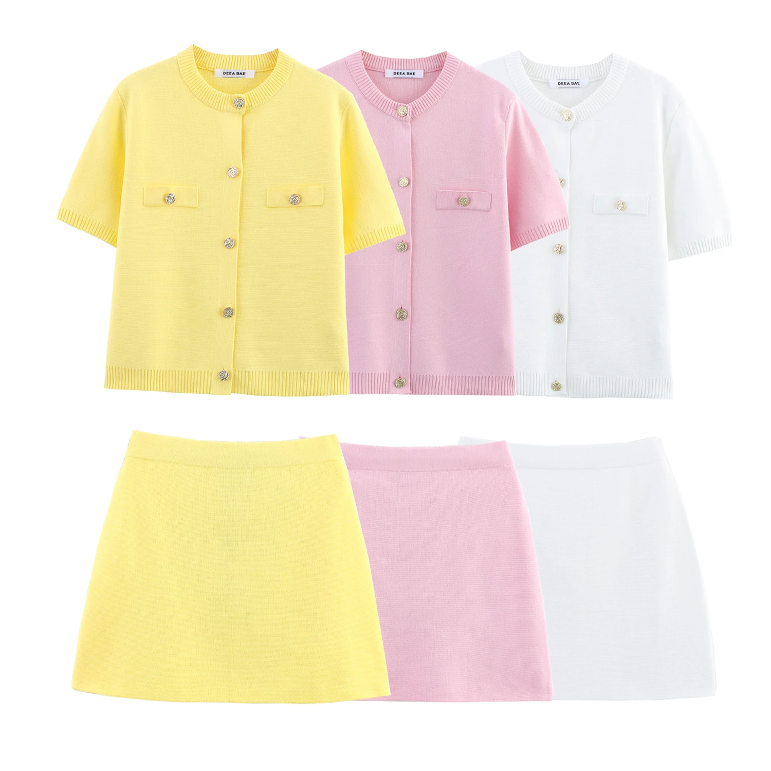2025 Spring And Summer New Women's Short Sleeved Simple Fashion Style Knitted Cardigan Coat