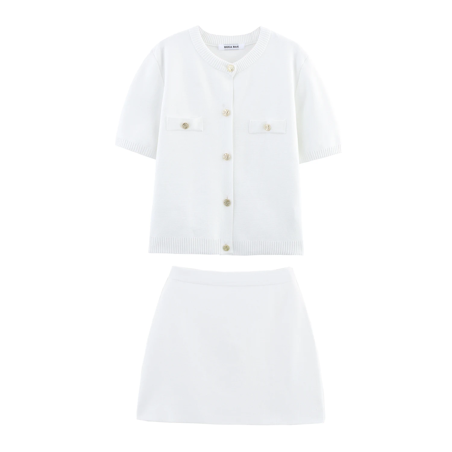 2025 Spring And Summer New Women's Short Sleeved Simple Fashion Style Knitted Cardigan Coat