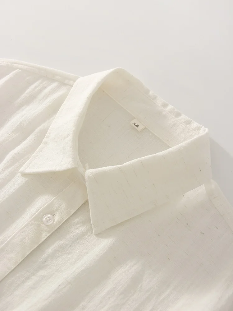 Linen Blue Button Down Shirt For Women Luxury Oversize Tops Summer Long Sleeve Basic Thin Women's White Linen Shirts Ladies Pink