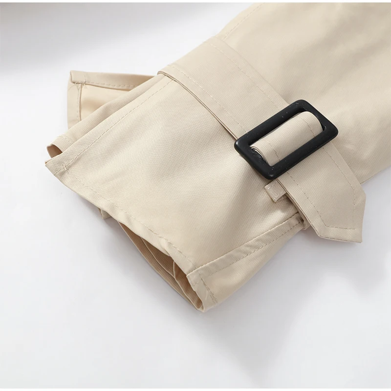 Solid Laepl Lace Up Trench Coat Women Fashion Full Sleeve Waist Cinching Short Windbreak 2026 New Autumn Office Commute Outwear