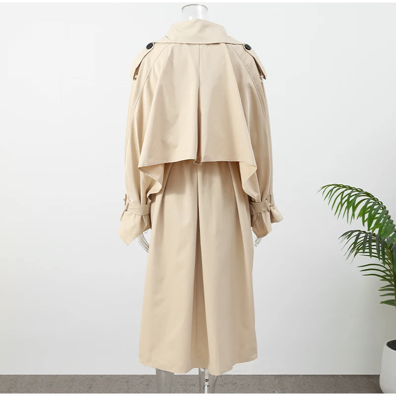 Solid Laepl Lace Up Trench Coat Women Fashion Full Sleeve Waist Cinching Short Windbreak 2026 New Autumn Office Commute Outwear