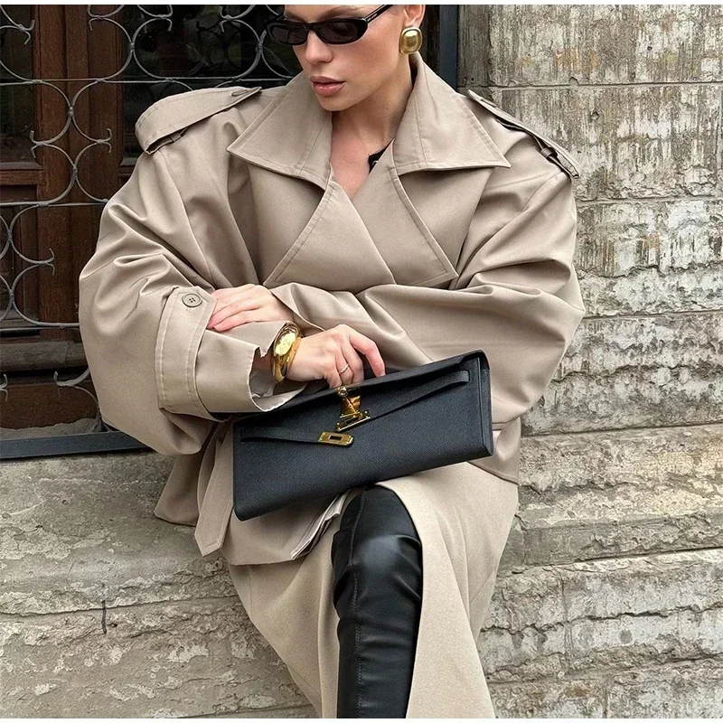 Solid Laepl Lace Up Trench Coat Women Fashion Full Sleeve Waist Cinching Short Windbreak 2026 New Autumn Office Commute Outwear