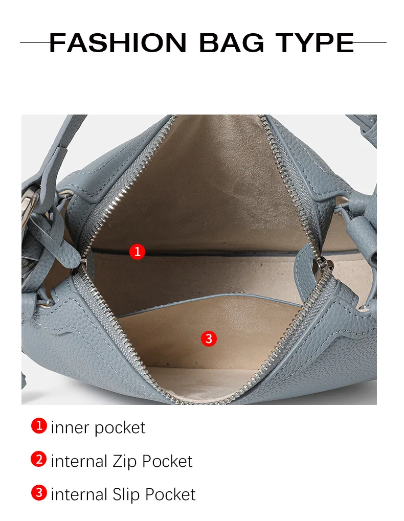 The First Layer of Cowhide Underarm Shoulder Bag 2026 New Niche Design Minimalist Blue Fashion Soft Leather Hand Saddle Bag