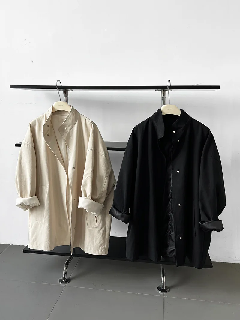 LANMREM Temperament Short Trench For Women Lapel Single Breasted Solid Color Pockets Design Coat 2026 Spring Autumn New 2Z2225