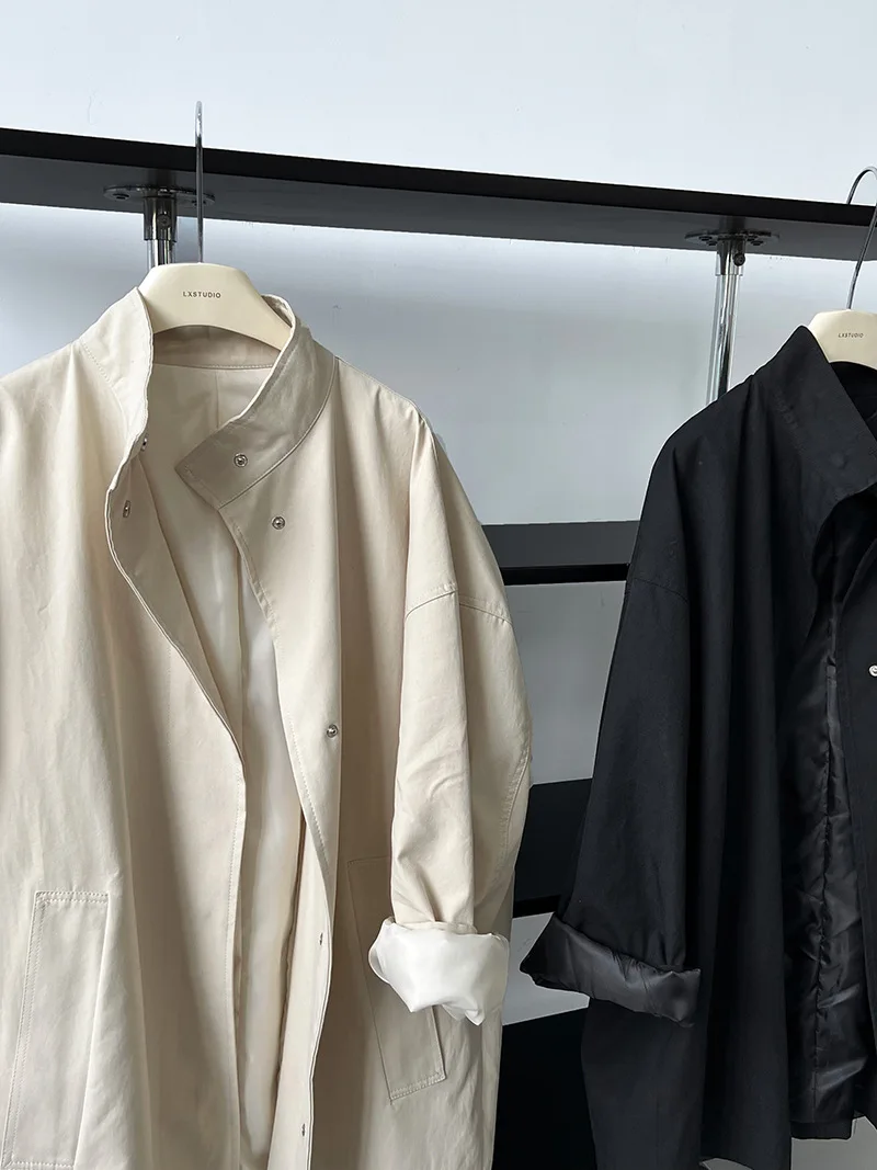 LANMREM Temperament Short Trench For Women Lapel Single Breasted Solid Color Pockets Design Coat 2026 Spring Autumn New 2Z2225