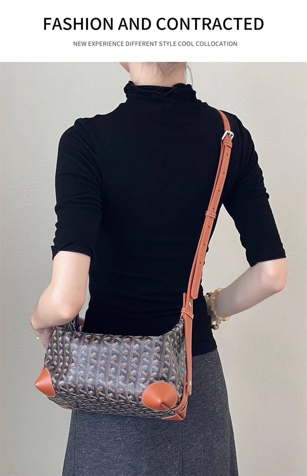Crossbody Shoulder Strap for Goyard Bowling 25 Toiletry Bag,Extended Handle Strap, Women Handbag Modification Replacement Access