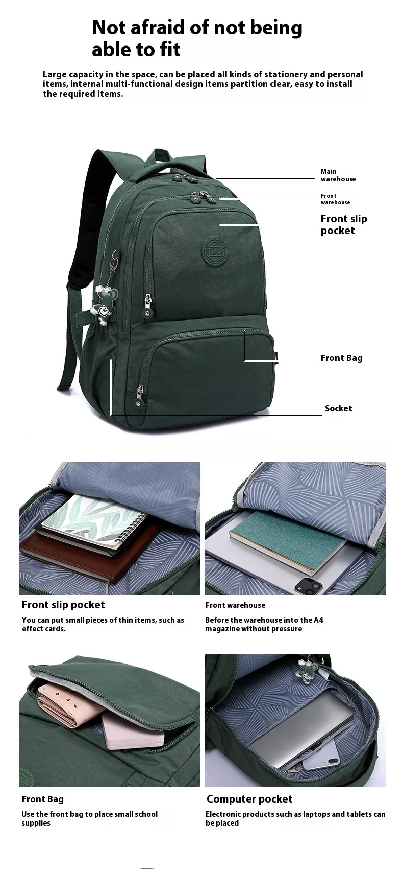 TEGAOTE Men's Backpack Travel Bag Nylon Waterproof Mochila Feminina Bagpack Bolsas School Bags for Teenager Boys Children's