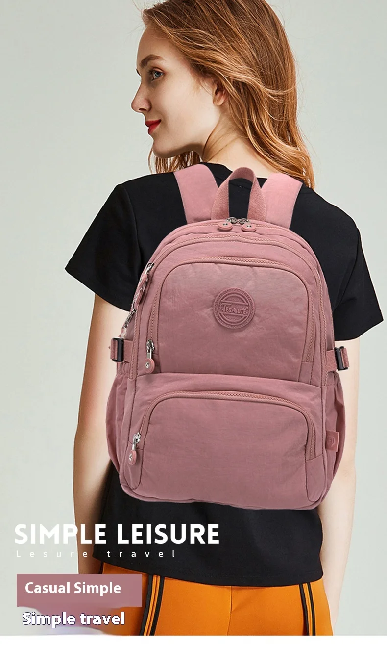 TEGAOTE Men's Backpack Travel Bag Nylon Waterproof Mochila Feminina Bagpack Bolsas School Bags for Teenager Boys Children's