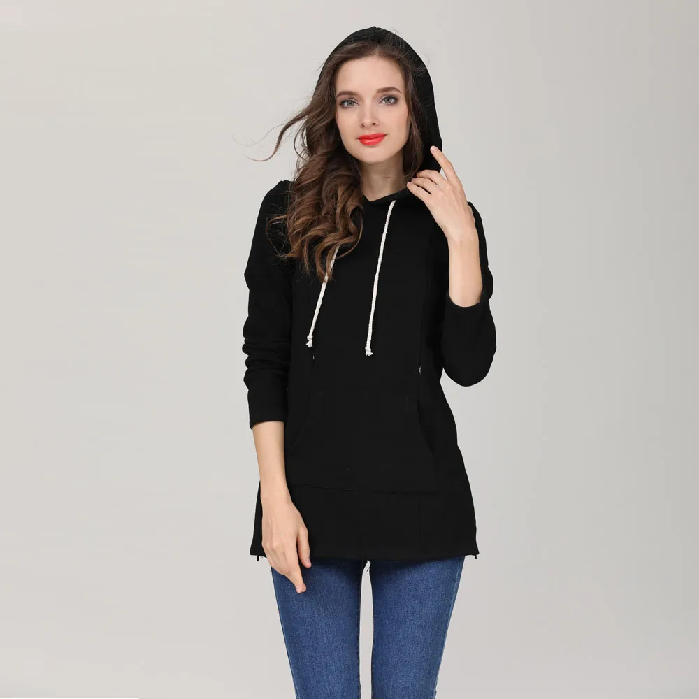 Autumn Winter Maternity Clothes Breastfeeding Tops Nursing Hoodies Thickened Warming Long Sleeve Pregnant Women Hoodie Sweater