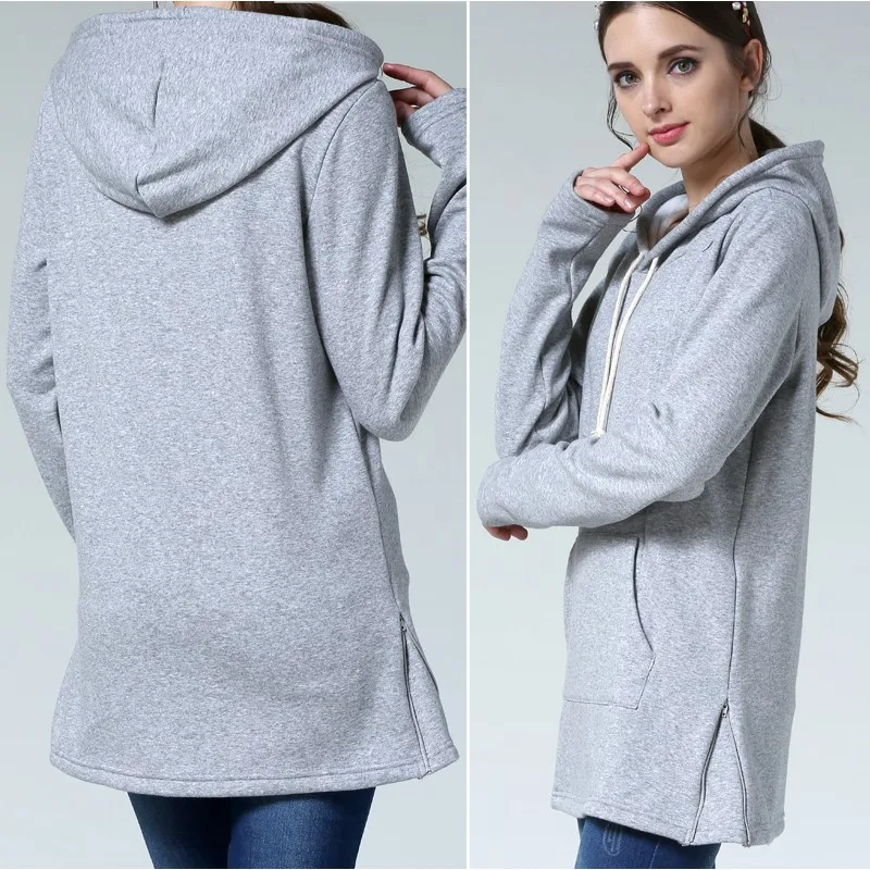 Autumn Winter Maternity Clothes Breastfeeding Tops Nursing Hoodies Thickened Warming Long Sleeve Pregnant Women Hoodie Sweater