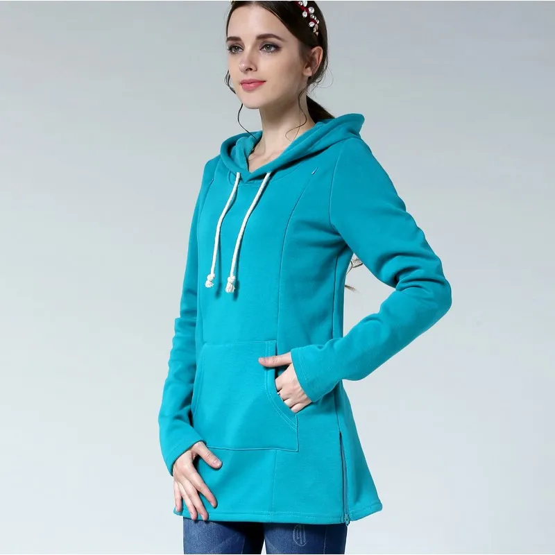Autumn Winter Maternity Clothes Breastfeeding Tops Nursing Hoodies Thickened Warming Long Sleeve Pregnant Women Hoodie Sweater