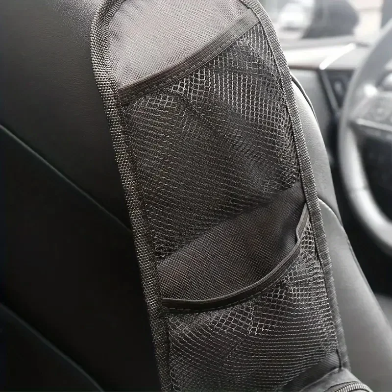 1pcs Car Seat Back Hanging Bag Oxford Cloth Waterproof Thermal Pressure Resistant Handle Side Storage Bag Vehicle Compression