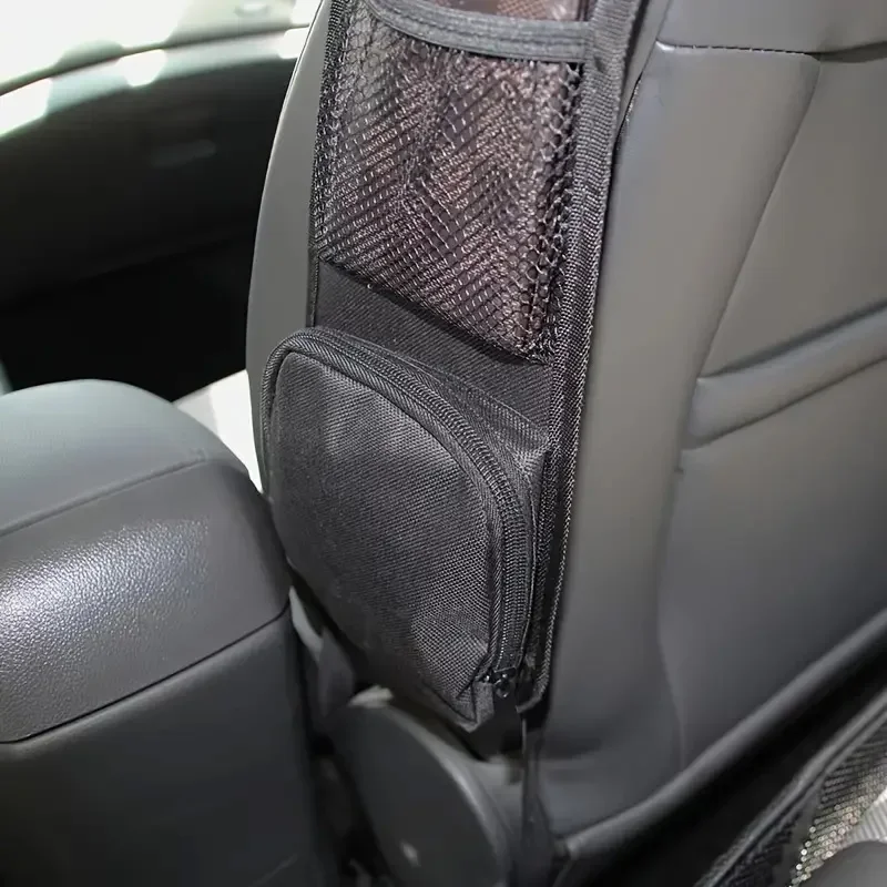 1pcs Car Seat Back Hanging Bag Oxford Cloth Waterproof Thermal Pressure Resistant Handle Side Storage Bag Vehicle Compression