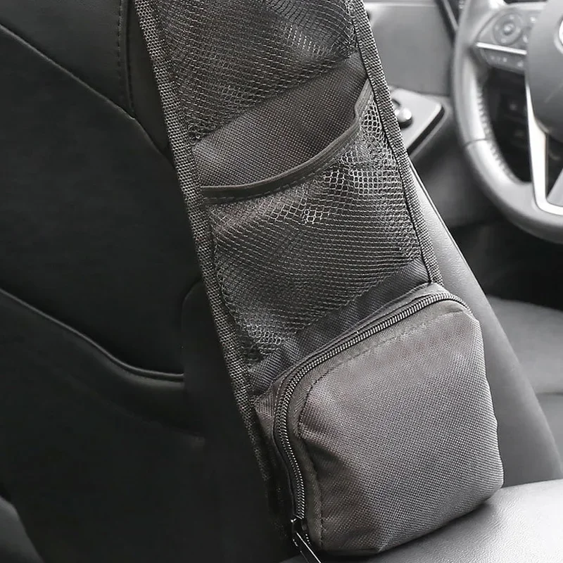 1pcs Car Seat Back Hanging Bag Oxford Cloth Waterproof Thermal Pressure Resistant Handle Side Storage Bag Vehicle Compression