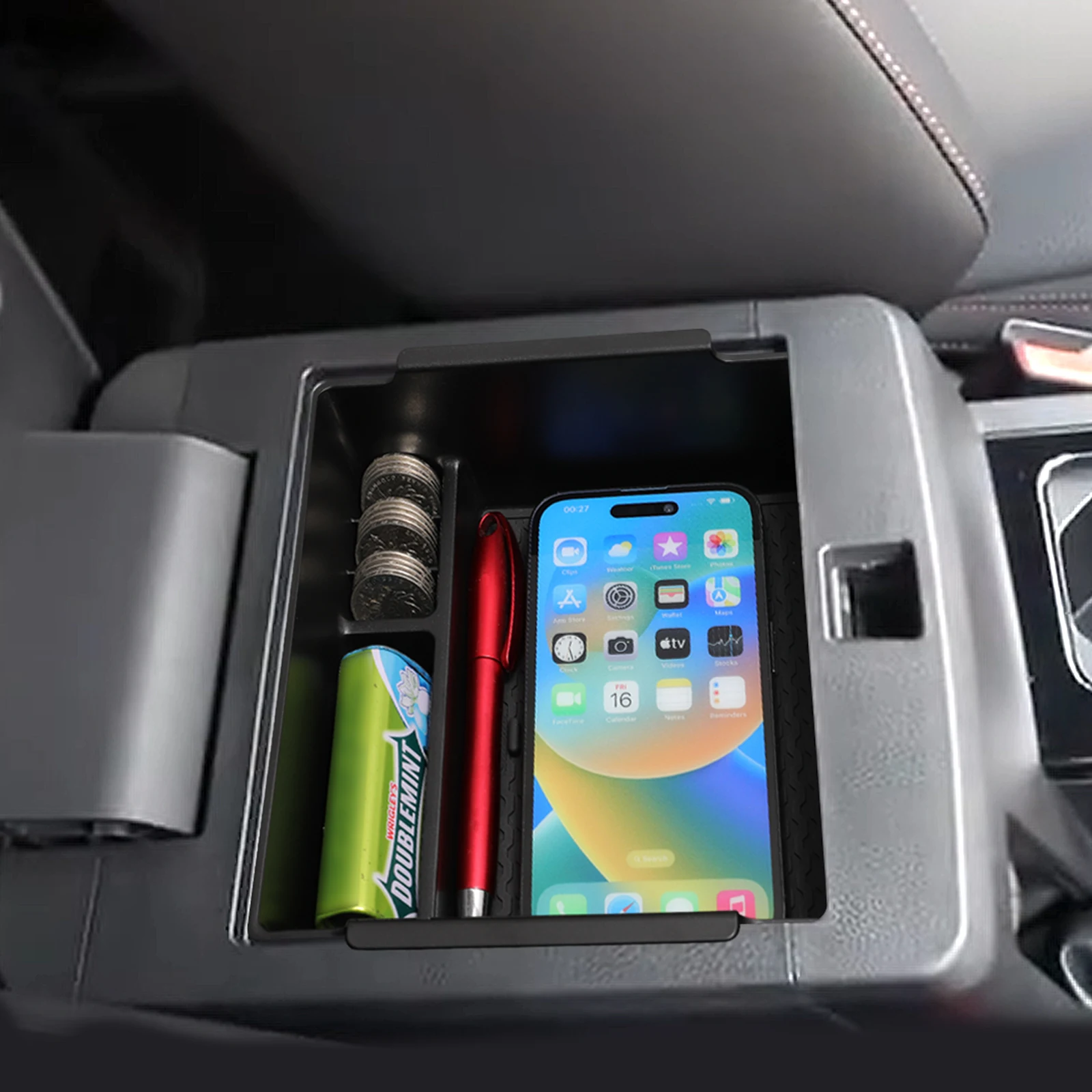 LUCKEASY for Mitsubishi Triton 2024 2025 Car Storage Box Interior Accessories Center Console Armrest Storage Case Tidying Tray