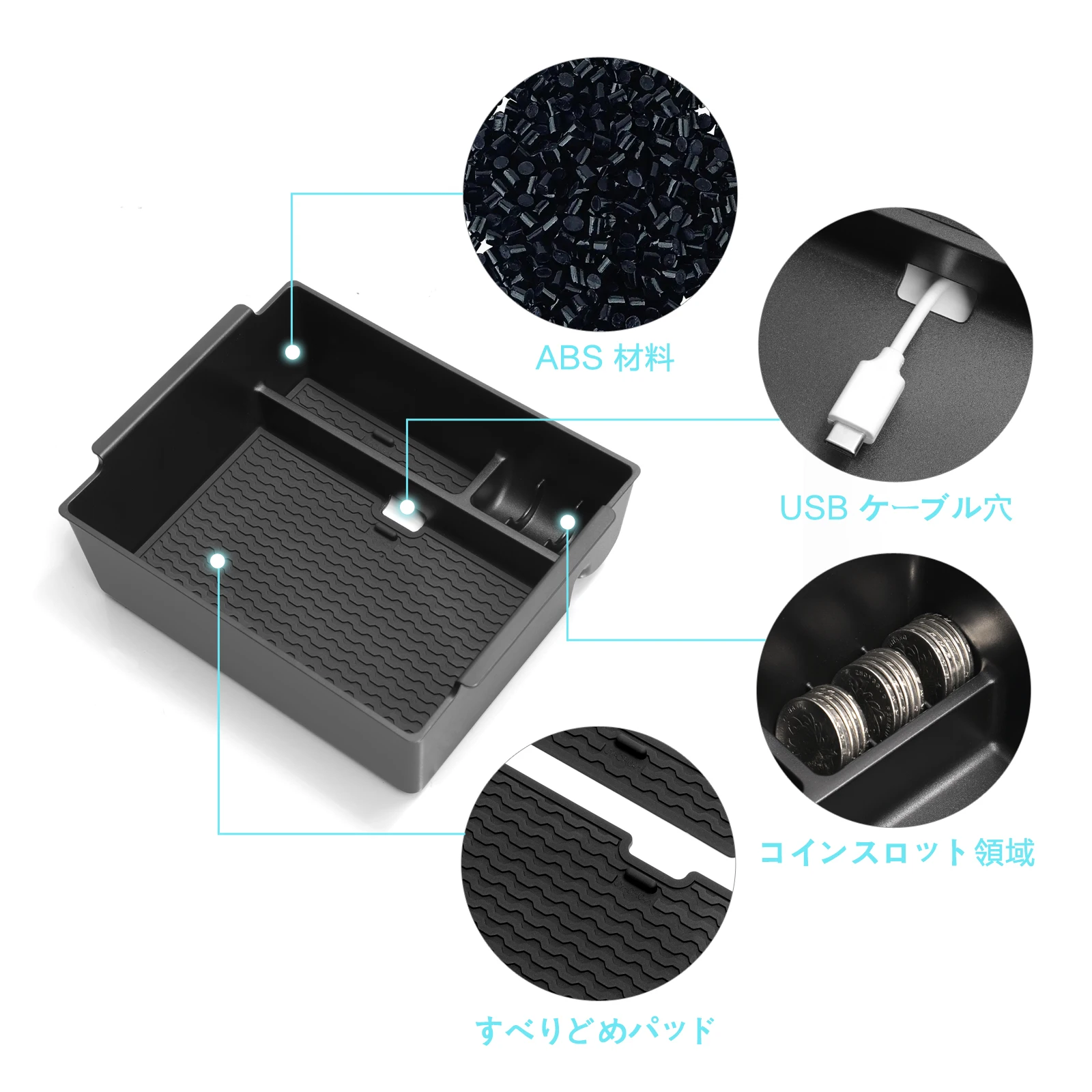 LUCKEASY for Mitsubishi Triton 2024 2025 Car Storage Box Interior Accessories Center Console Armrest Storage Case Tidying Tray