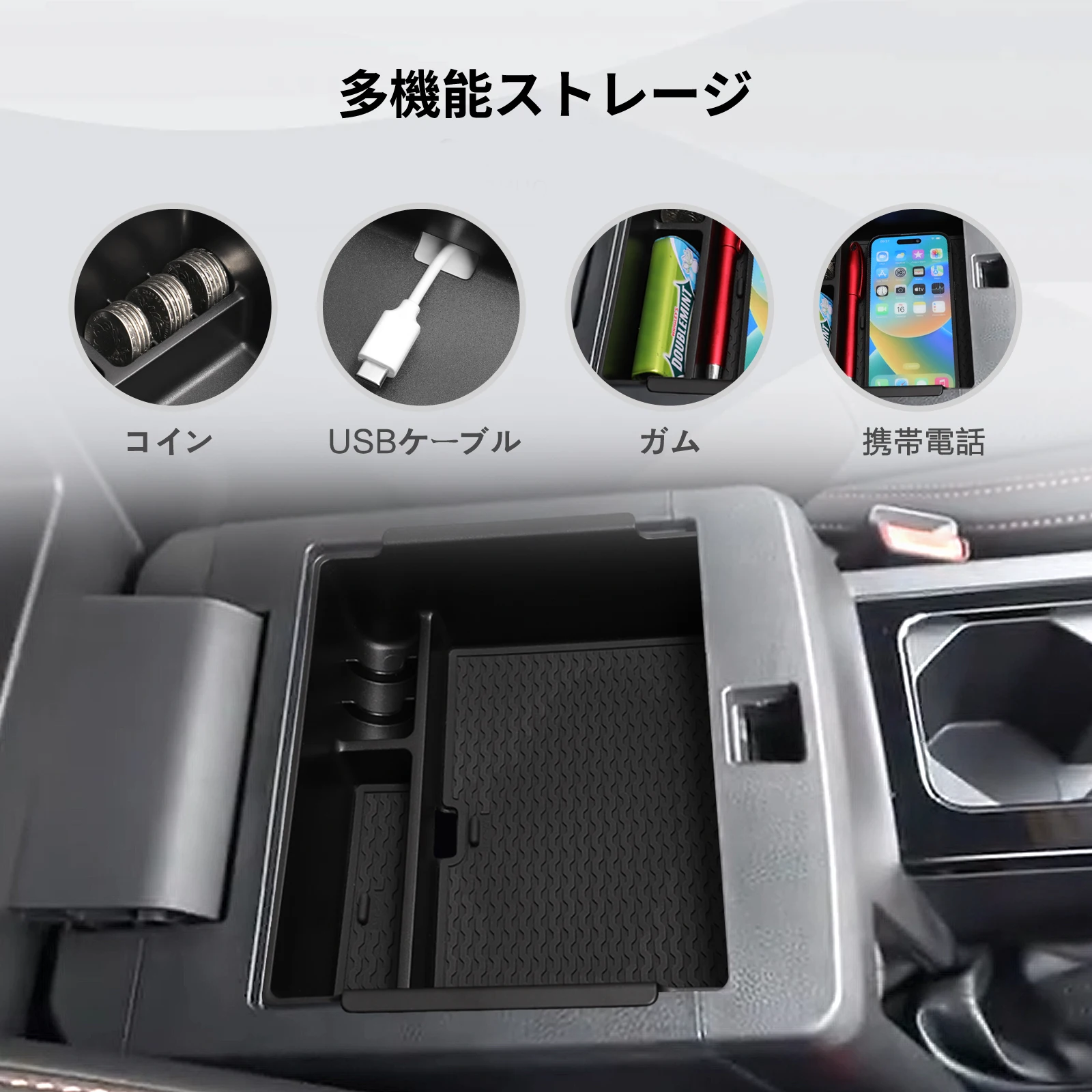 LUCKEASY for Mitsubishi Triton 2024 2025 Car Storage Box Interior Accessories Center Console Armrest Storage Case Tidying Tray