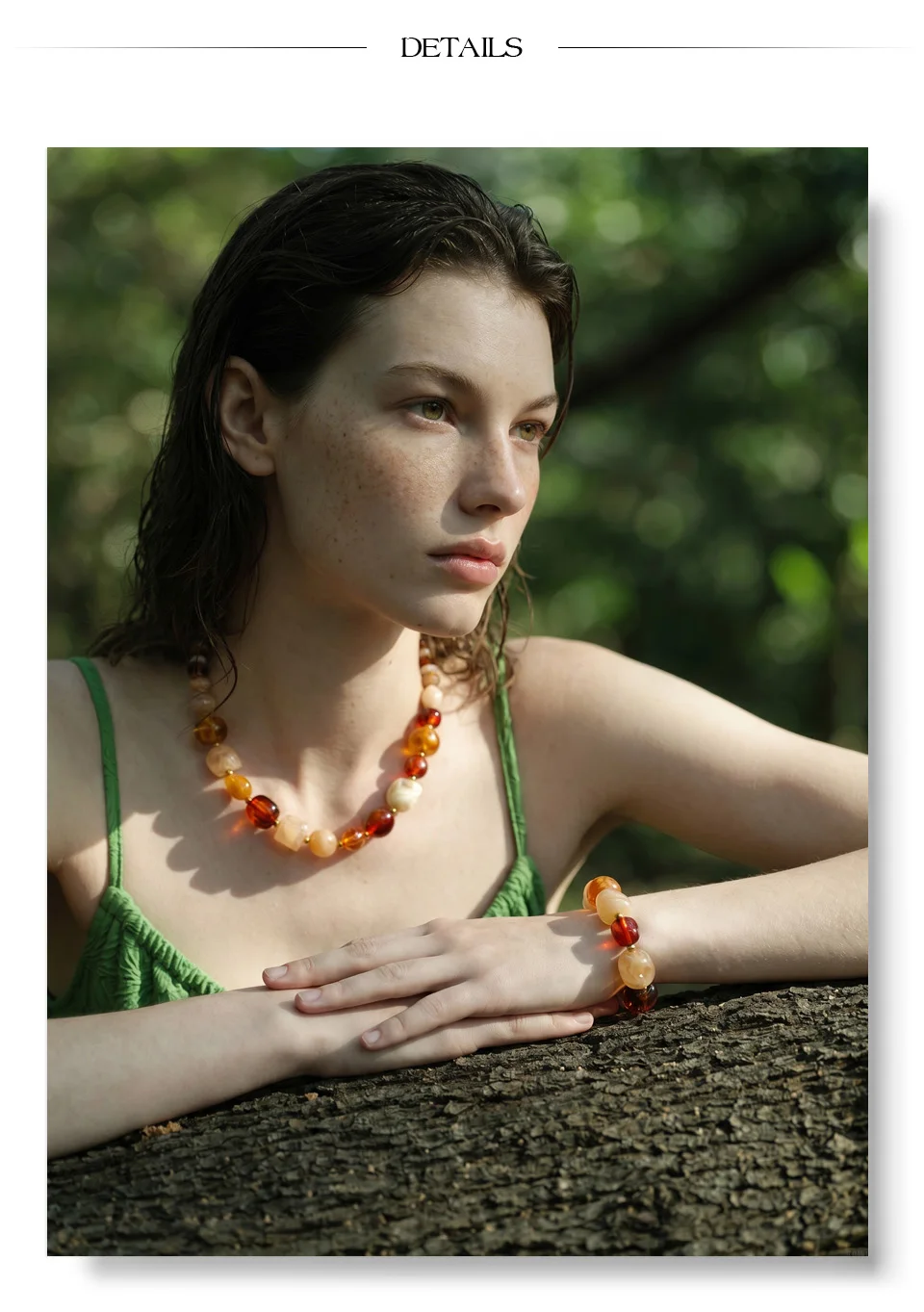 Yhpup Waterproof Acrylic Resin Beads Chain Handmade Necklace Bracelet Set Stainless Steel Distinctive Arrivals Jewelry