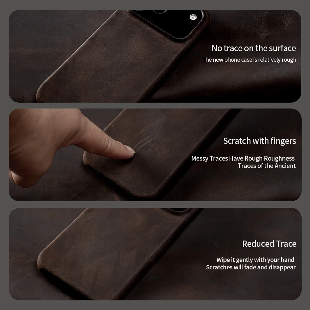 for Magsafe Case for iPhone 17 15 16 18 Pro Max Air 18Pro 17Pro Retro Luxury Genuine PULL-UP Leather Magnetic Phone Back Cover