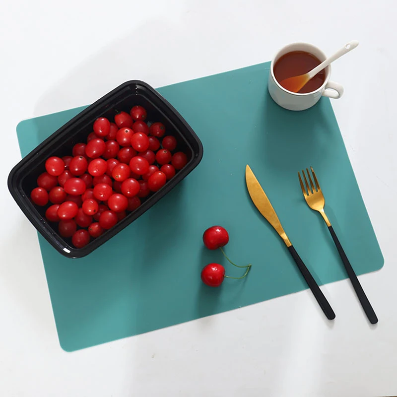 15.75"x11.81" Extra Large Waterproof Placemat Food Grade Silicone Heat Insulation Non-slip Washable Table Mat For Kitchen Dinner