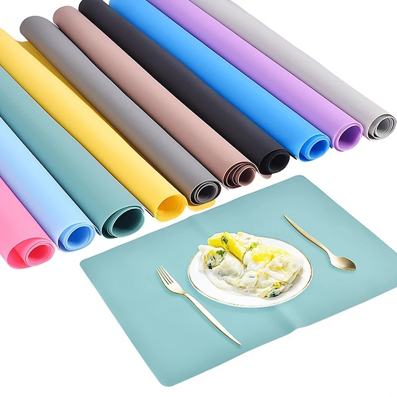 15.75"x11.81" Extra Large Waterproof Placemat Food Grade Silicone Heat Insulation Non-slip Washable Table Mat For Kitchen Dinner